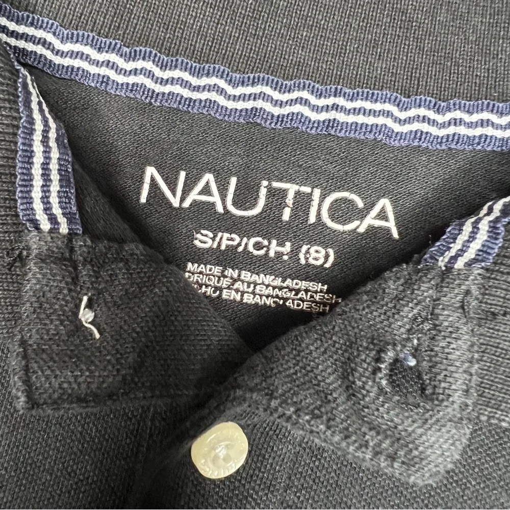Nautica Boys Classic Black and White Polo Shirts, Size S (8) - Picture 7 of 8